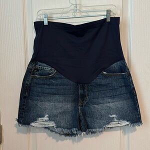 KanCan Distressed Maternity Shorts